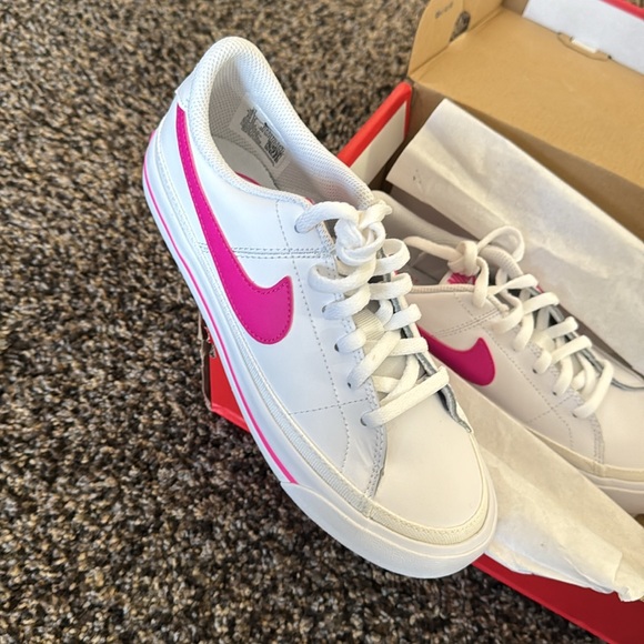 Nike Big Kid Court Legacy Low Top Sneaker - Pink Swoosh - Picture 3 of 5